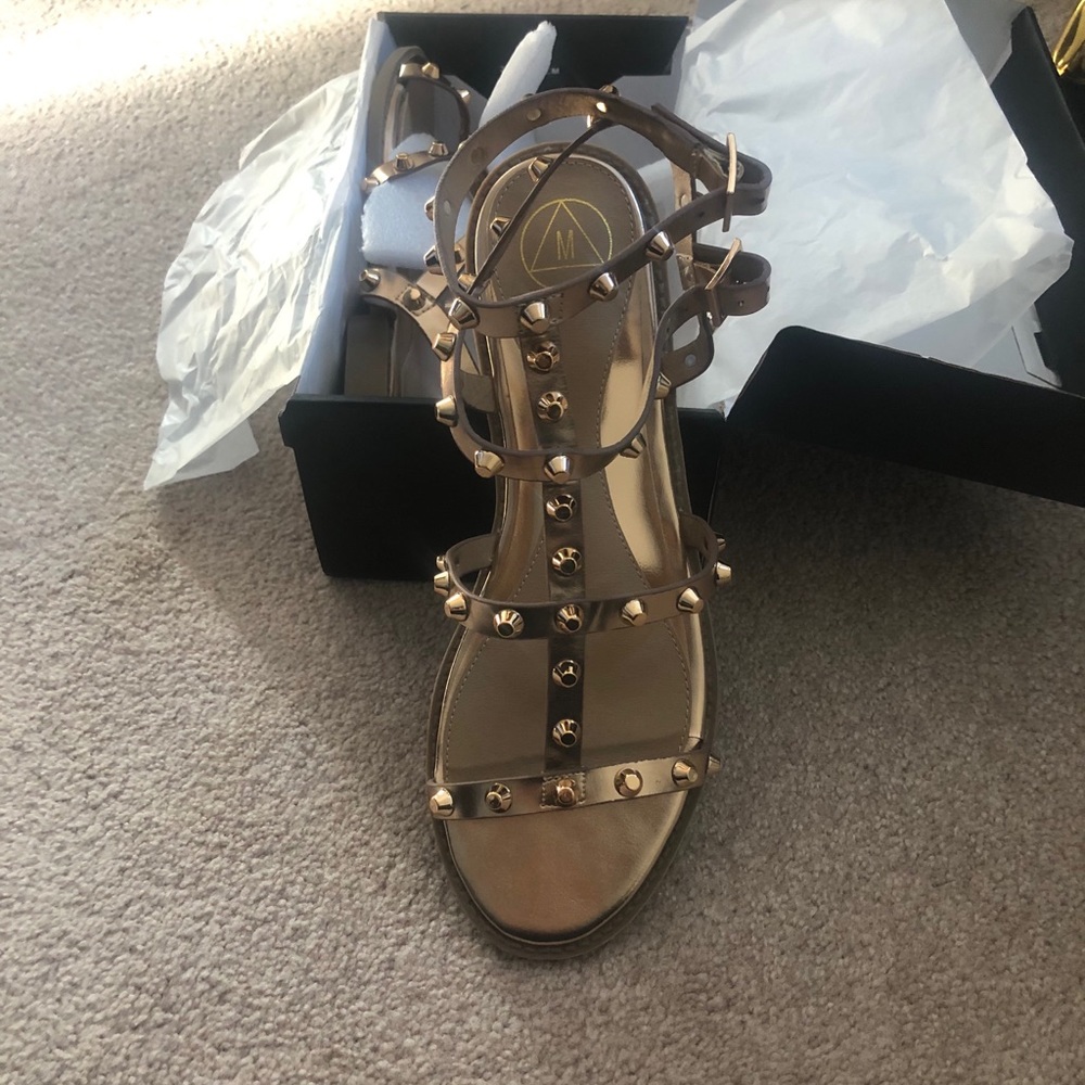 Missguided rose gold gladiator sandals